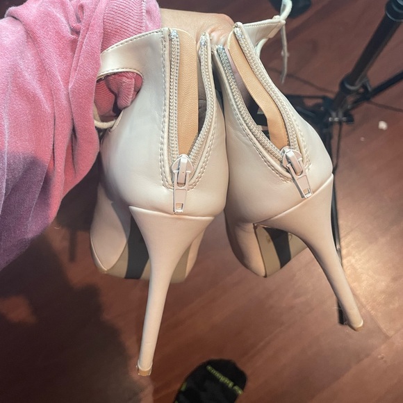 Fashion Nova Beige Lace-up Stiletto Heels - Picture 8 of 9